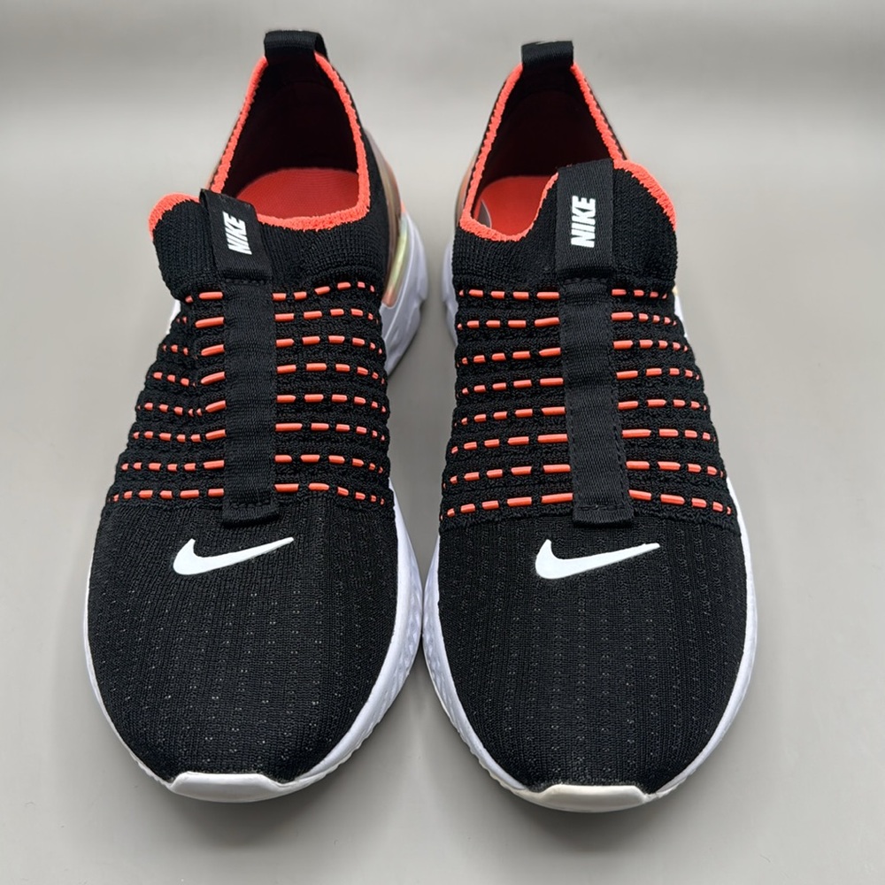 NWT! Nike React Phantom Run Flyknit 2 Sneakers Women’s 5 Neon Orange, Black - Picture 5 of 12